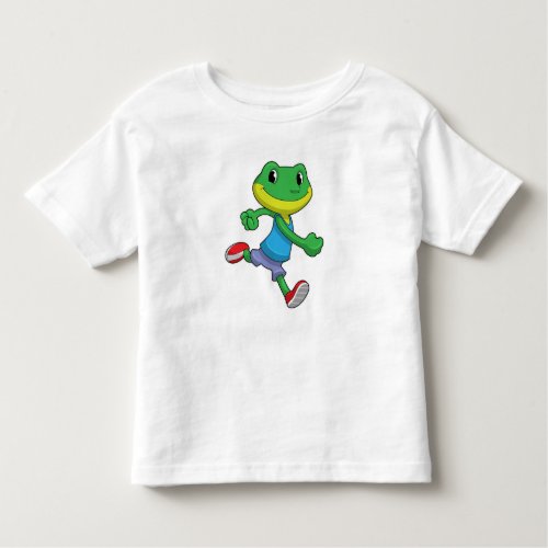 Frog as Runner at Running Toddler T_shirt