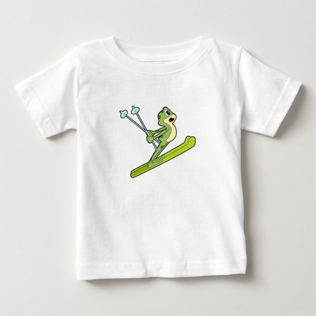 Frog as Ski jumper with Ski.PNG Baby T-Shirt (Front)
