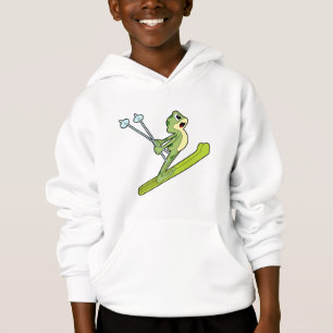 Frog as Ski jumper with Ski.PNG Hoodie