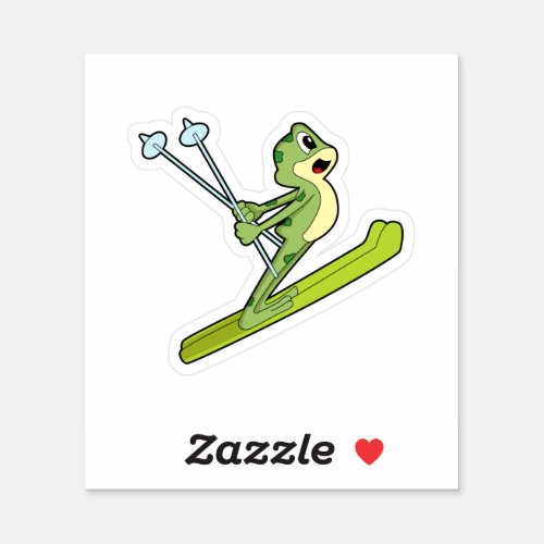 Frog as Ski jumper with SkiPNG Sticker