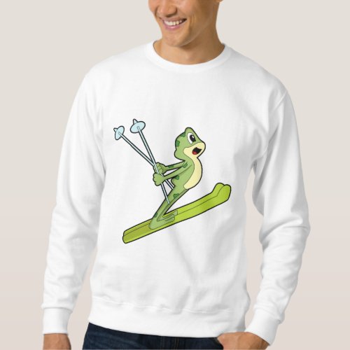 Frog as Ski jumper with SkiPNG Sweatshirt