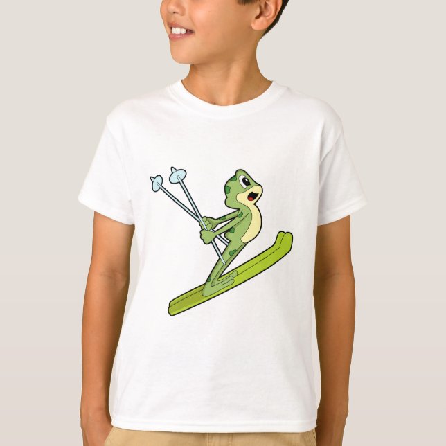 Frog as Ski jumper with Ski.PNG T-Shirt (Front)