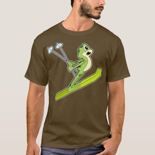 Frog As Ski Jumper With Ski  T_Shirt