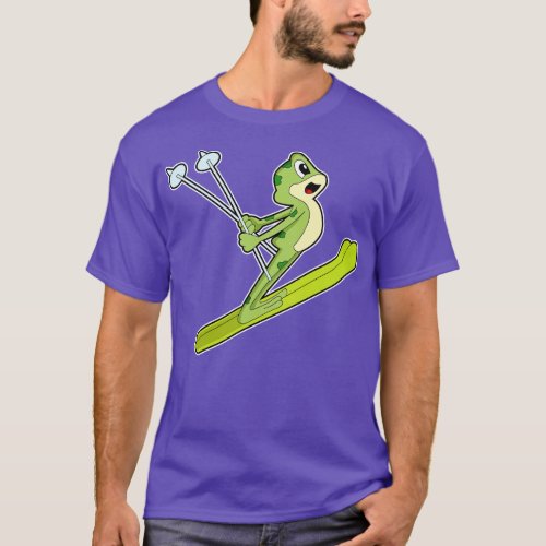Frog As Ski Jumper With Ski  T_Shirt