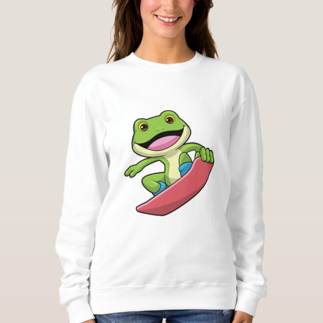 Frog as Snowboarder with Snowboard Sweatshirt (Front)