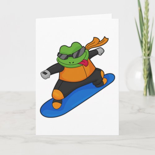 Frog as Snowobarder with Snowboard Card