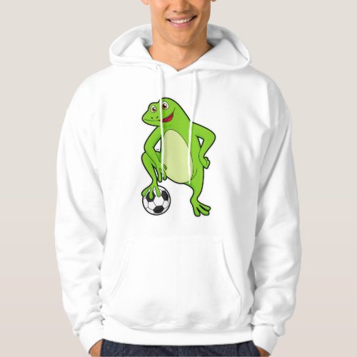 Frog as Soccer player with Soccer ball Hoodie