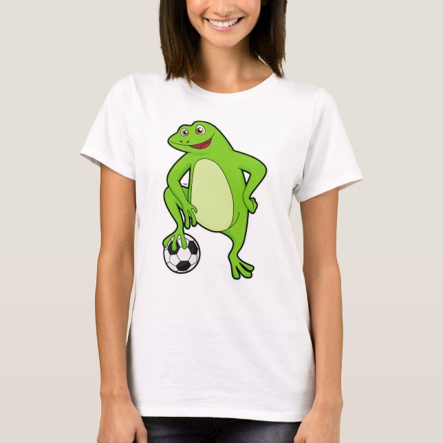 Frog as Soccer player with Soccer ball T-Shirt (Front)