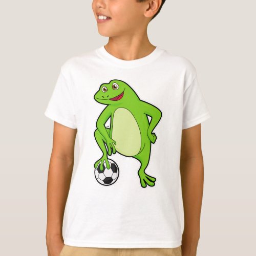 Frog as Soccer player with Soccer ball T_Shirt