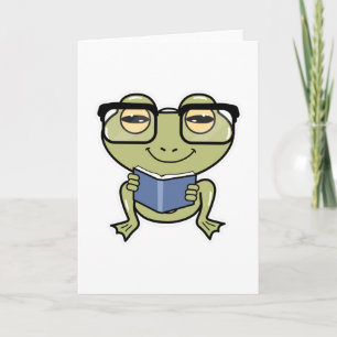 Frog as Student with Book Card