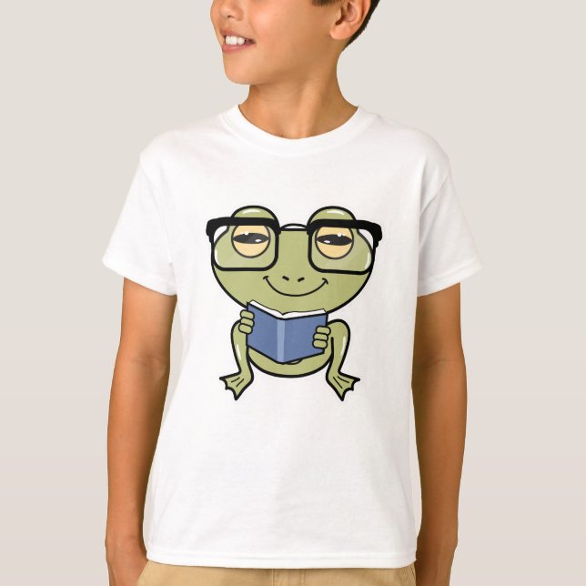 Frog as Student with Book T-Shirt (Front)