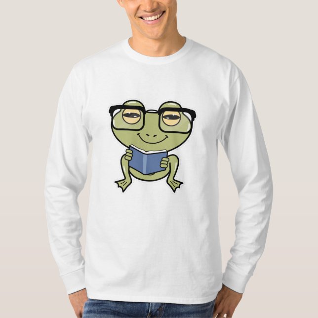 Frog as Student with Book T-Shirt (Front)
