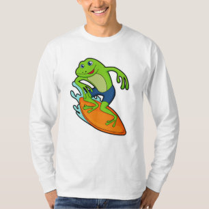 Frog as Surfer with Surfboard T-Shirt