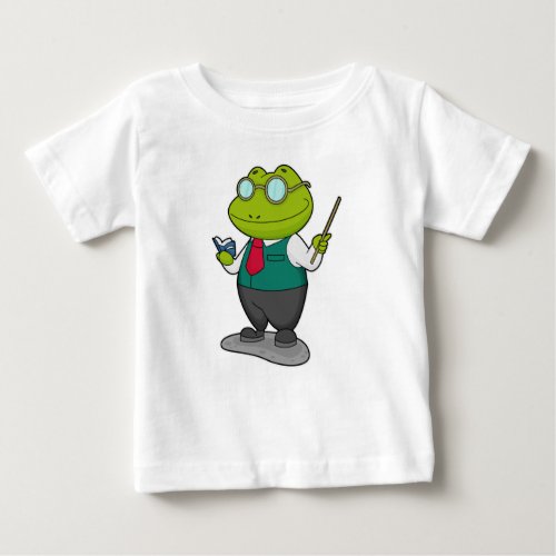 Frog as Teacher with Book Baby T_Shirt