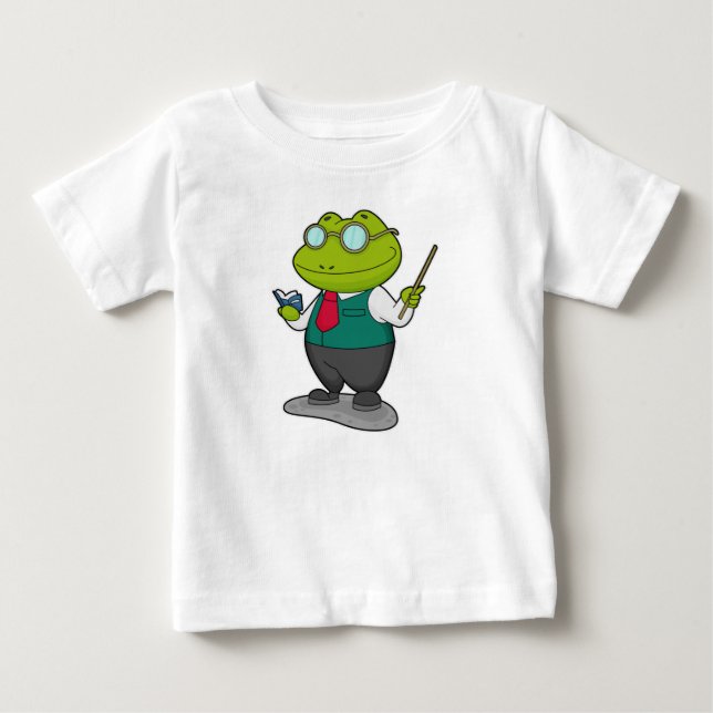Frog as Teacher with Book Baby T-Shirt (Front)