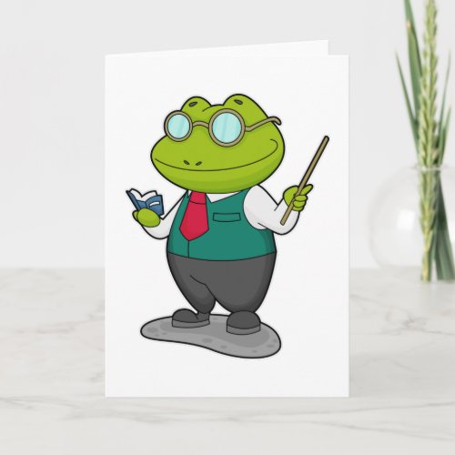 Frog as Teacher with Book Card