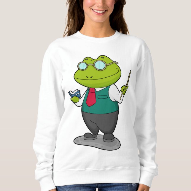 Frog as Teacher with Book Sweatshirt (Front)
