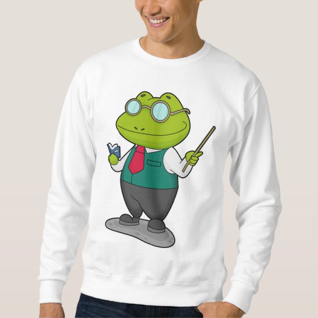 Frog as Teacher with Book Sweatshirt (Front)