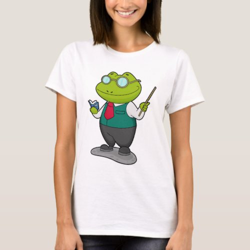 Frog as Teacher with Book T_Shirt