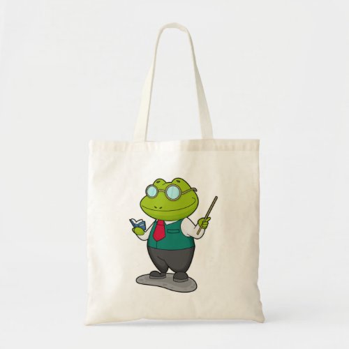 Frog as Teacher with Book Tote Bag