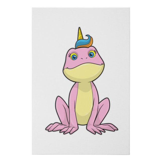 Frog as Unicorn Faux Canvas Print (Front)