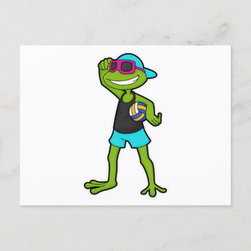 Frog as Volleyball player with Volleyball Postcard