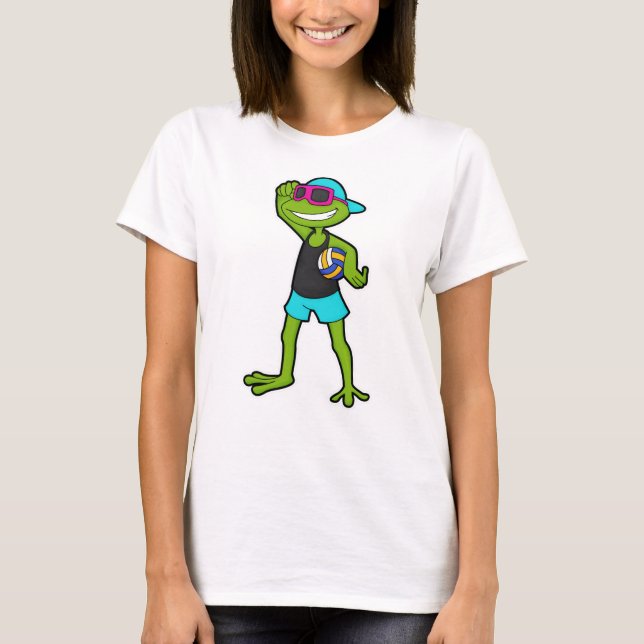 Frog as Volleyball player with Volleyball T-Shirt (Front)