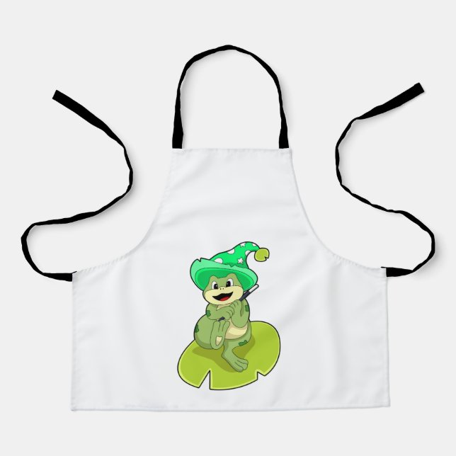Frog as Wizard with Magic wand Apron (Front)