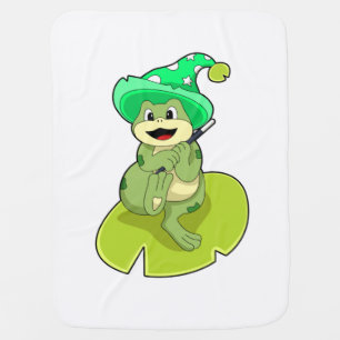 Frog as Wizard with Magic wand Baby Blanket