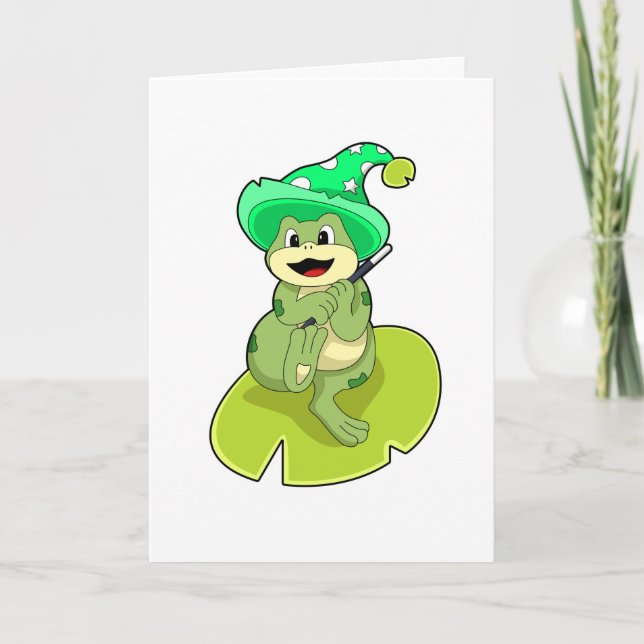 Frog as Wizard with Magic wand Card (Front)