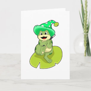 Frog as Wizard with Magic wand Card