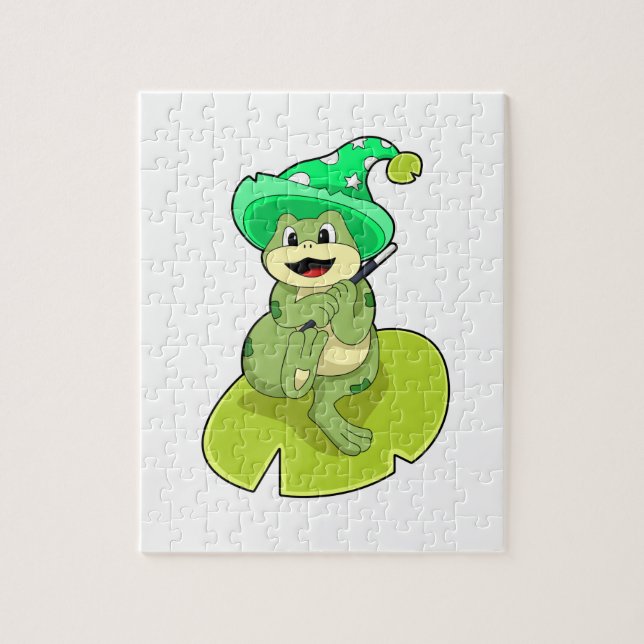 Frog as Wizard with Magic wand Jigsaw Puzzle (Vertical)