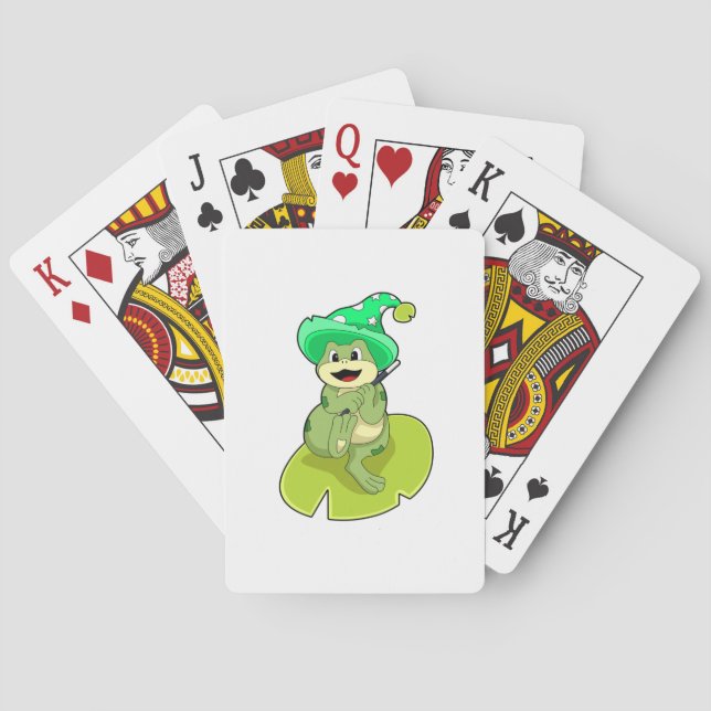 Frog as Wizard with Magic wand Poker Cards (Back)