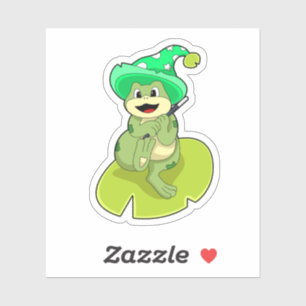Frog as Wizard with Magic wand Sticker