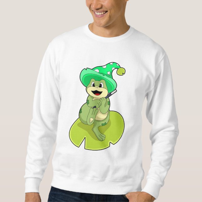 Frog as Wizard with Magic wand Sweatshirt (Front)