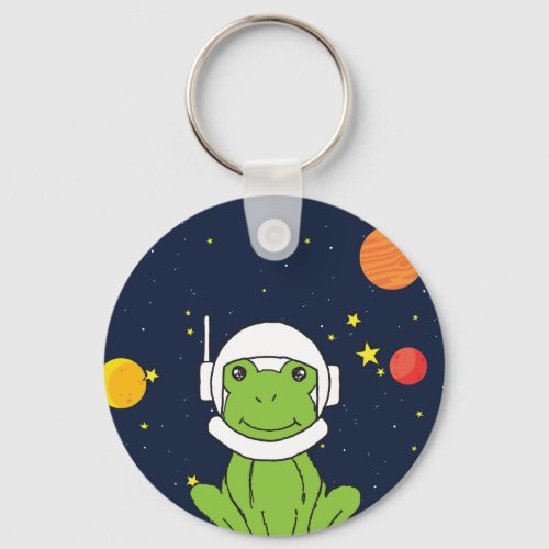 Frog Astronaut Animal With Space Helmet Clipart Keychain