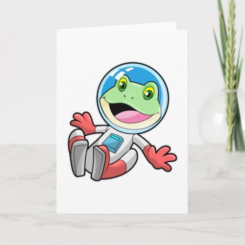 Frog Astronaut Costume Space Card