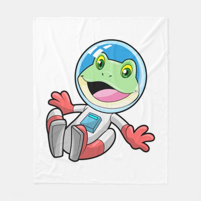 Frog Astronaut Costume Space Fleece Blanket (Front)