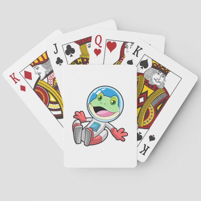 Frog Astronaut Costume Space Poker Cards (Back)