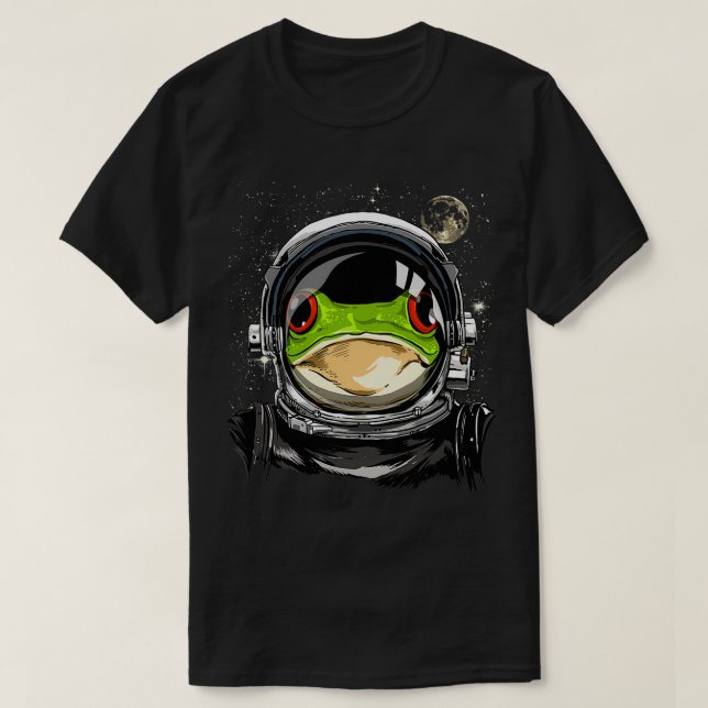 Frog Astronaut Space Exploration Astronomy Lover T-Shirt (Design Front)