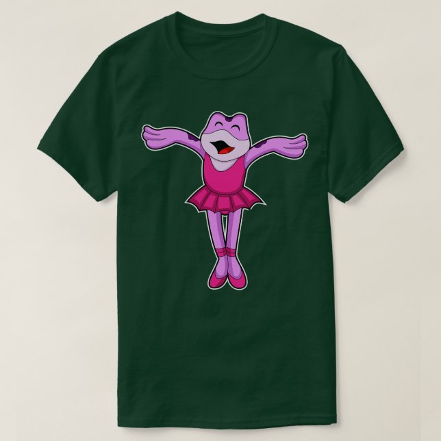 Frog at Ballet Dance with Skirt T-Shirt (Design Front)