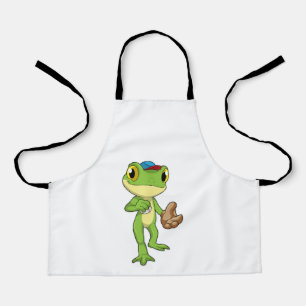 Frog at Baseball with Baseball glove Apron
