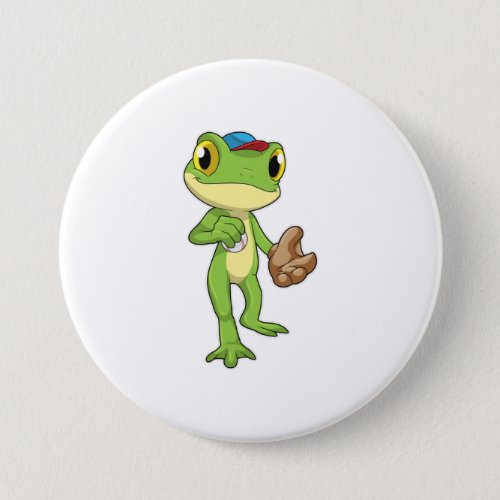 Frog at Baseball with Baseball glove Button