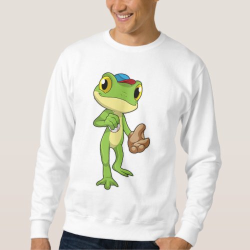 Frog at Baseball with Baseball glove Sweatshirt