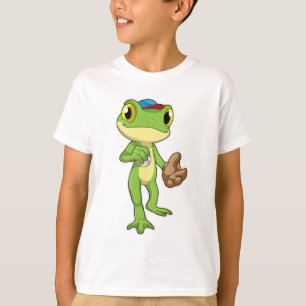 Frog at Baseball with Baseball glove T-Shirt