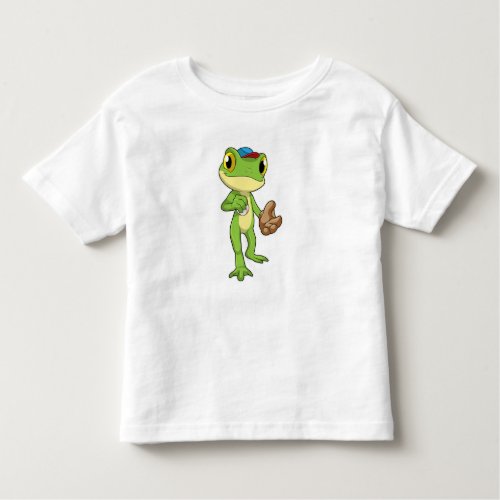 Frog at Baseball with Baseball glove Toddler T_shirt
