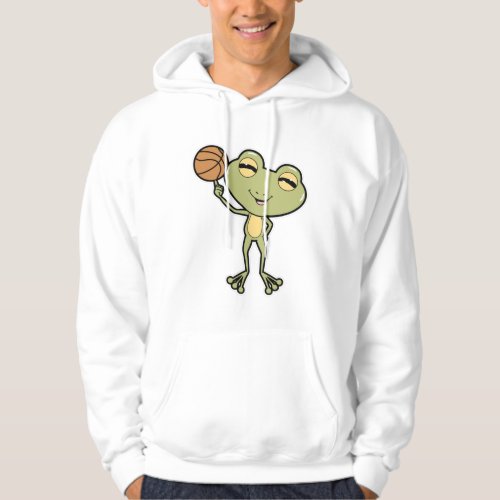 Frog at Basketball Sports Hoodie