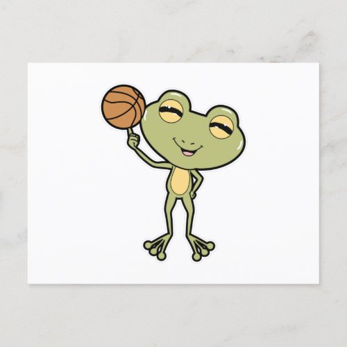 Frog at Basketball Sports Postcard