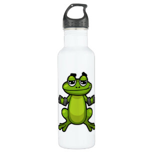 Frog at Biceps training with Dumbbells Stainless Steel Water Bottle