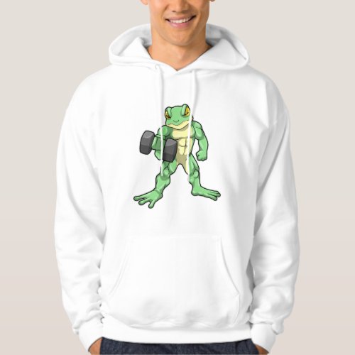 Frog at Bodybuilding with Dumbbell Hoodie